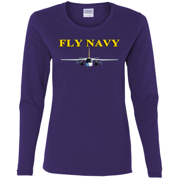 Fly Navy S-3 4 Ladies' Cotton LS T-Shirt