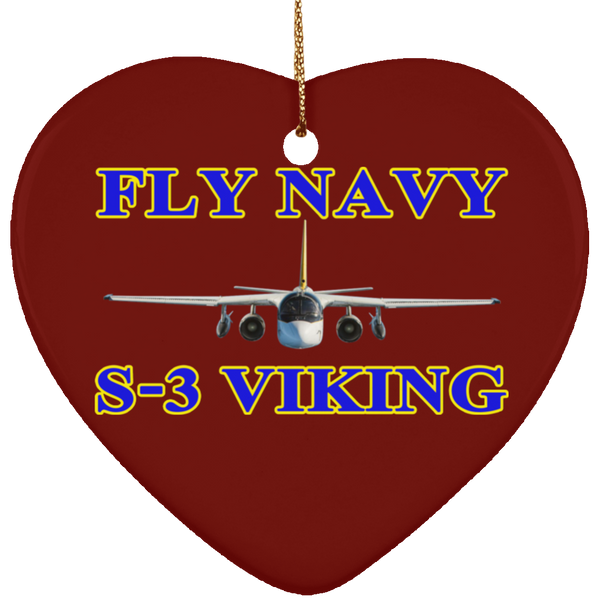 Fly Navy S-3 1 Ornament - Heart