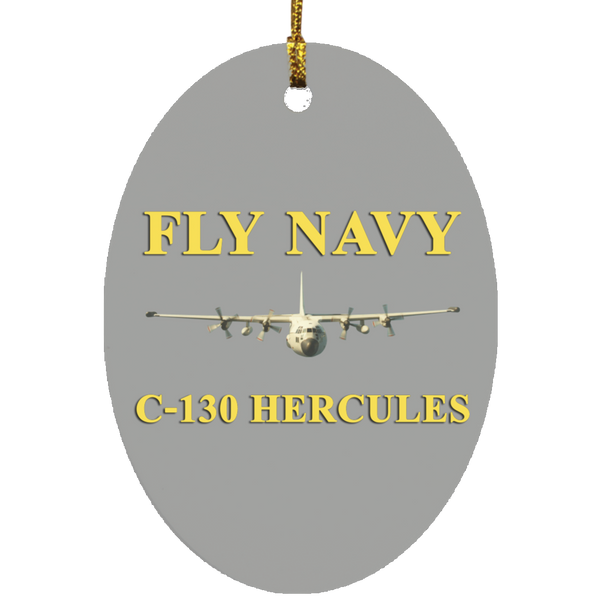 Fly Navy C-130 3 Ornament Ceramic - Oval