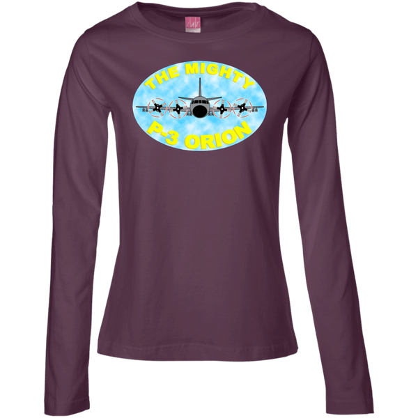 P-3 Orion 8 Mighty P-3 Ladies' LS Cotton T-Shirt