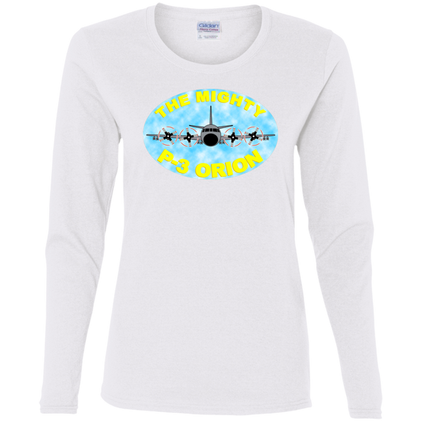 P-3 Orion 8 Mighty P-3 Ladies' Cotton LS T-Shirt