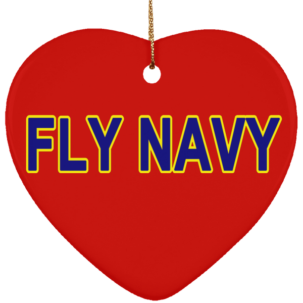 Fly Navy 2 Ornament - Heart