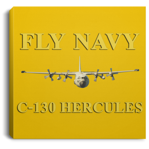 Fly Navy C-130 3 Canvas -  Square .75in Frame