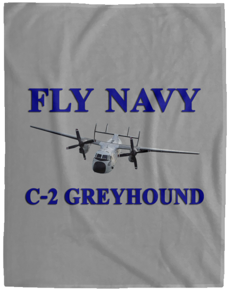 Fly Navy C-2 1 Blanket - Cozy Plush Fleece Blanket - 60x80