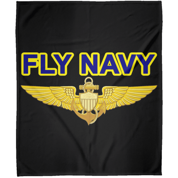 Fly Navy Aviator Blanket - Arctic Fleece Blanket 50x60