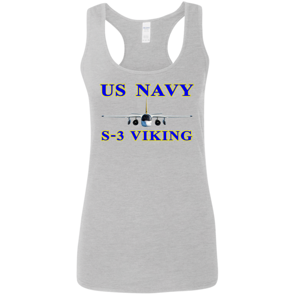 US Navy S-3 1 Ladies' Softstyle Racerback Tank