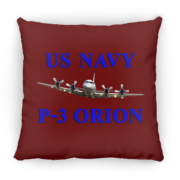 US Navy P-3 1 Pillow - Square - 16x16