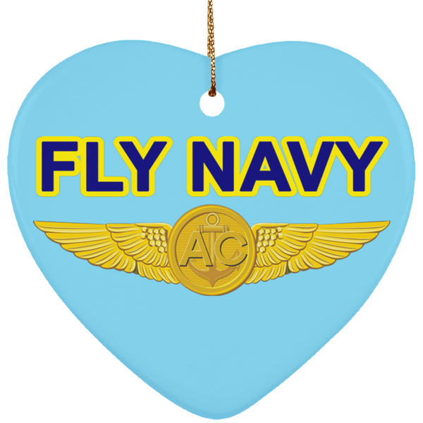 Fly Navy Aircrew Ornament - Heart