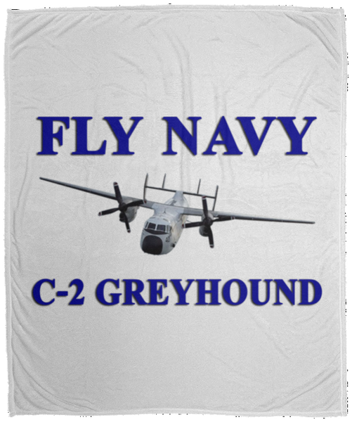 Fly Navy C-2 1 Blanket - Cozy Plush Fleece Blanket - 50x60