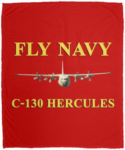 Fly Navy C-130 3 Blanket - Cozy Plush Fleece Blanket - 50x60