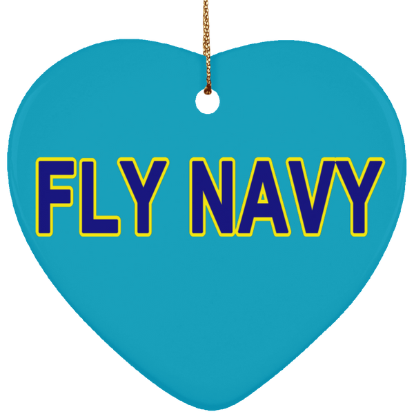 Fly Navy 2 Ornament - Heart