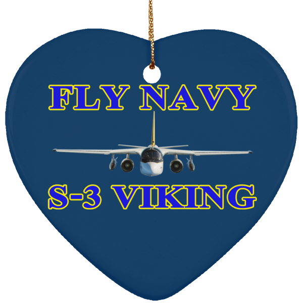 Fly Navy S-3 1 Ornament - Heart