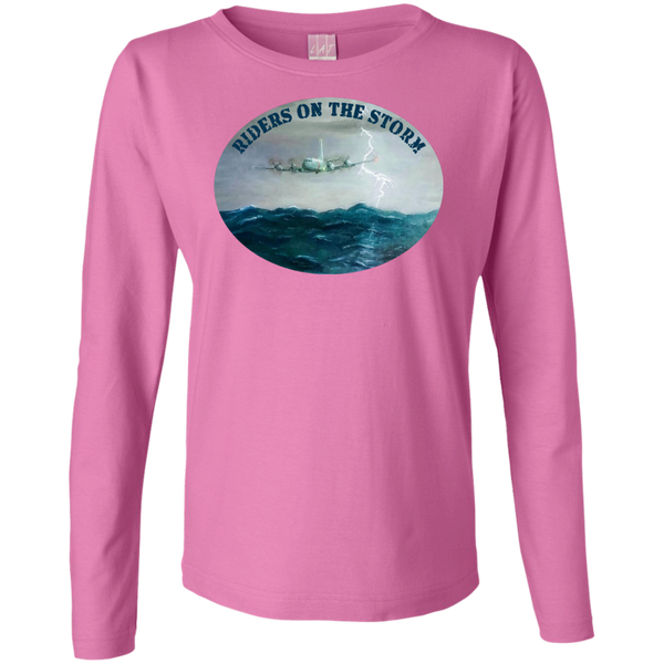 P-3 Orion Storm Riders Ladies' LS Cotton T-Shirt