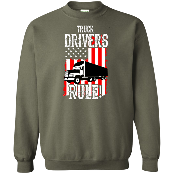 Truck Drivers Rule Crewneck Pullover Sweatshirt