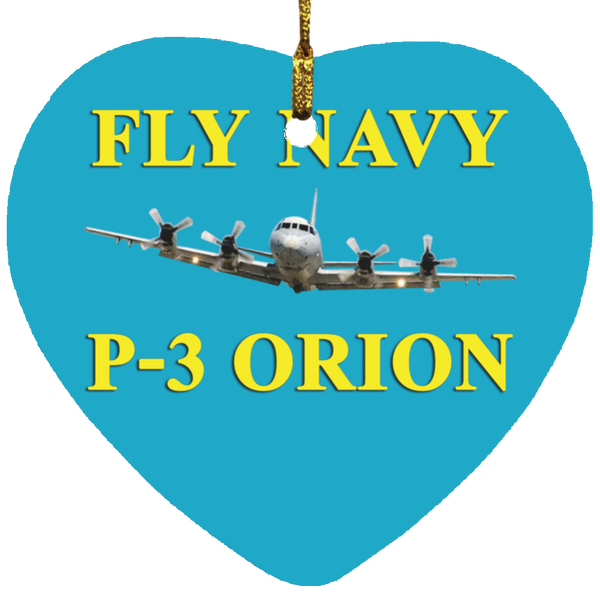 Fly Navy P-3 3 Ornament - Heart