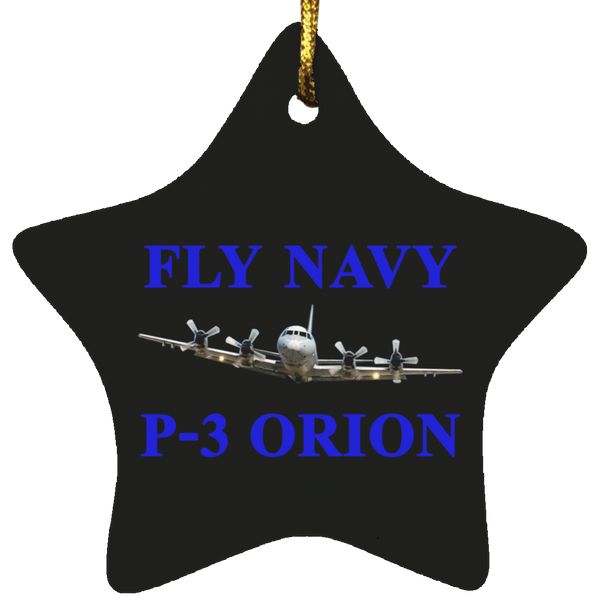 Fly Navy P-3 1 Ornament - Star