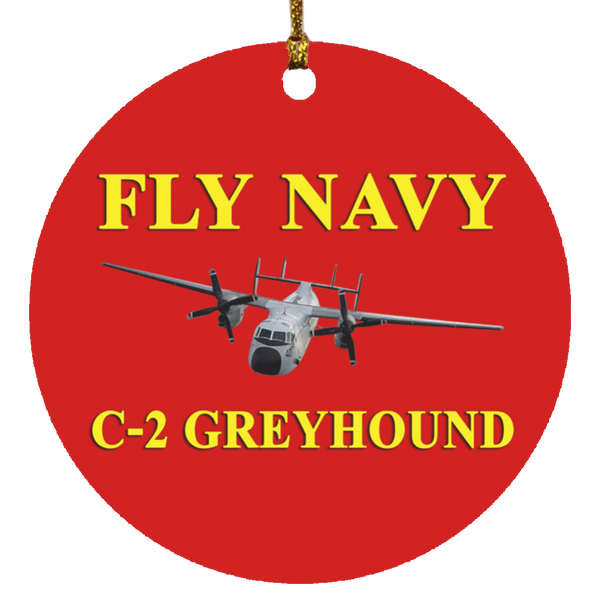 Fly Navy C-2 3 Ornament - Circle