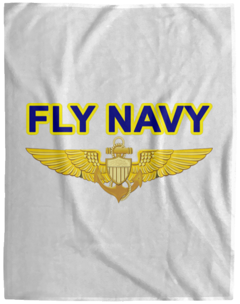 Fly Navy Aviator Blanket - Cozy Plush Fleece Blanket - 60x80