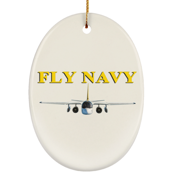 Fly Navy S-3 4 Ornament - Oval