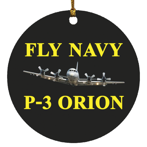 Fly Navy P-3 3 Ornament - Circle