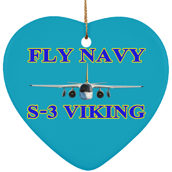 Fly Navy S-3 1 Ornament - Heart