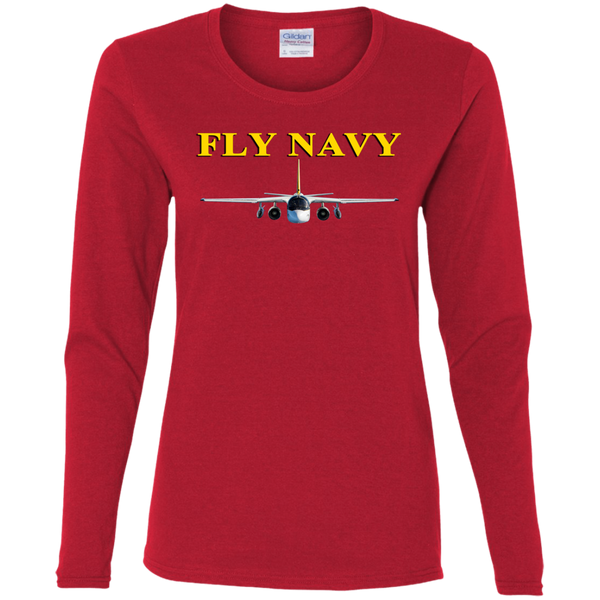 Fly Navy S-3 4 Ladies' Cotton LS T-Shirt