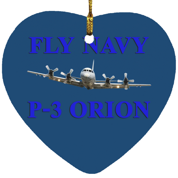 Fly Navy P-3 1 Ornament - Heart