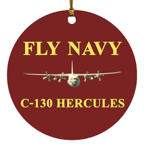 Fly Navy C-130 3 Ornament Ceramic - Circle