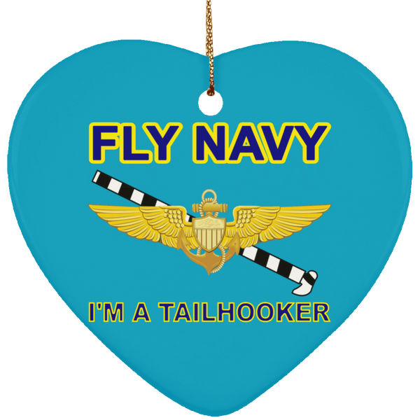 Fly Navy Tailhooker Ornament - Heart