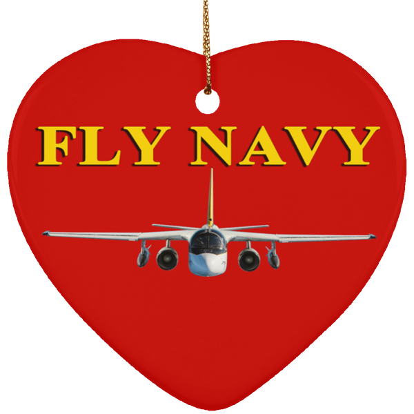 Fly Navy S-3 4 Ornament - Heart