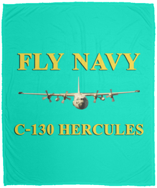 Fly Navy C-130 3 Blanket - Cozy Plush Fleece Blanket - 50x60