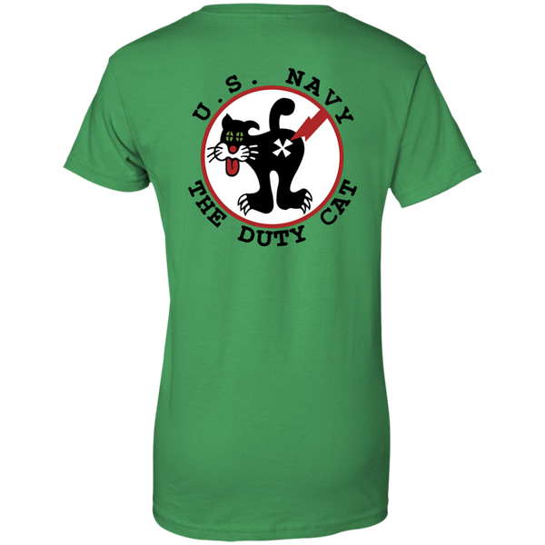 Duty Cat 2a Ladies Custom Cotton T-Shirt