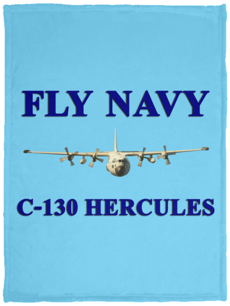 Fly Navy C-130 1 Blanket - Cozy Plush Fleece Blanket - 30x40