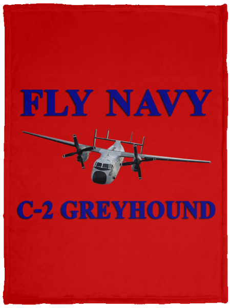 Fly Navy C-2 1 Blanket - Cozy Plush Fleece Blanket - 30x40