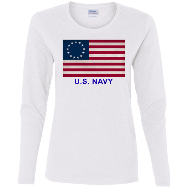 Betsy Ross USN 1 Ladies' Cotton LS T-Shirt