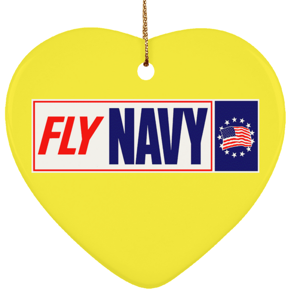 Fly Navy 1 Ornament - Heart