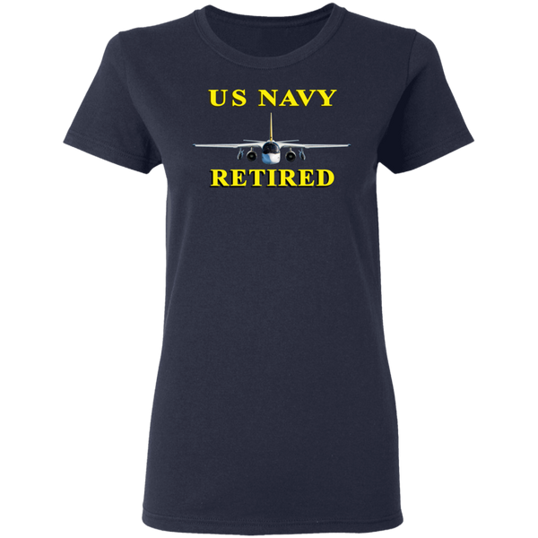 Navy Retired 2 Ladies' Cotton T-Shirt