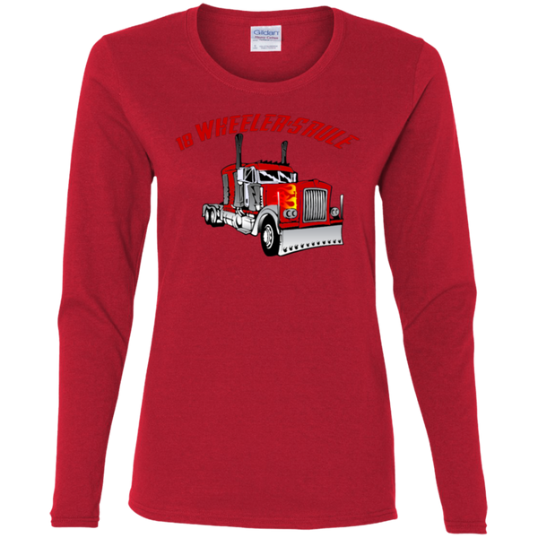 Trucker 18 Wheeler 1 Ladies' Cotton LS T-Shirt