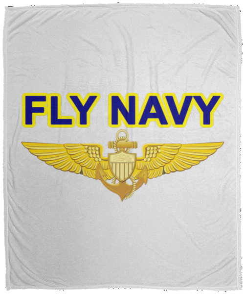 Fly Navy Aviator Blanket - Cozy Plush Fleece Blanket - 50x60