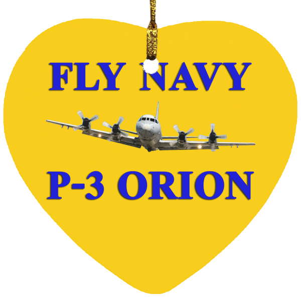 Fly Navy P-3 1 Ornament - Heart