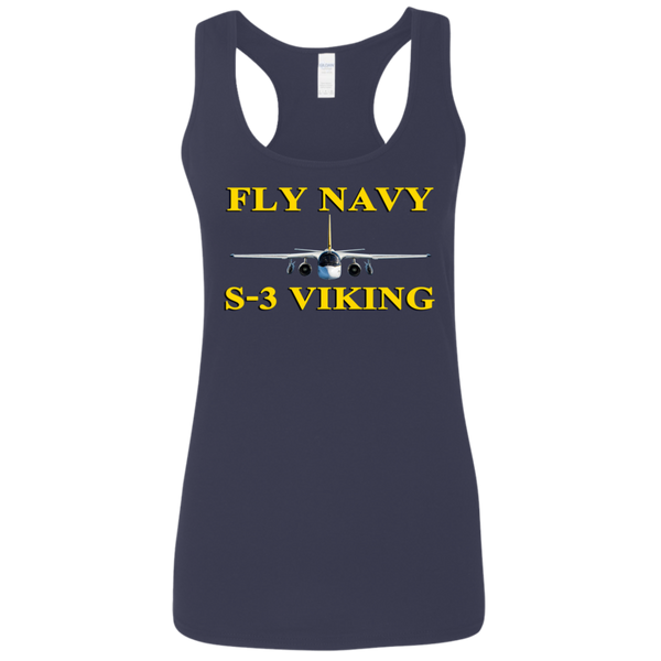 Fly Navy S-3 3 Ladies' Softstyle Racerback Tank