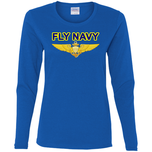 Fly Navy Aviator Ladies' Cotton LS T-Shirt