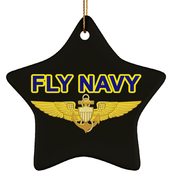 Fly Navy Aviator Ornament - Star