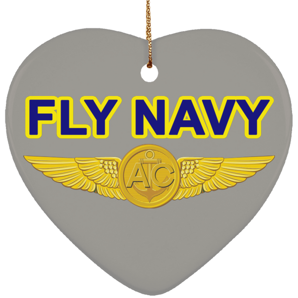 Fly Navy Aircrew Ornament - Heart