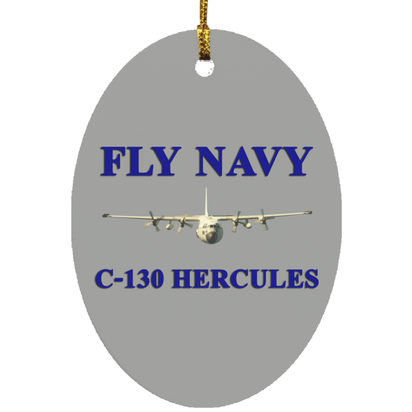 Fly Navy C-130 1 Ornament Ceramic - Oval