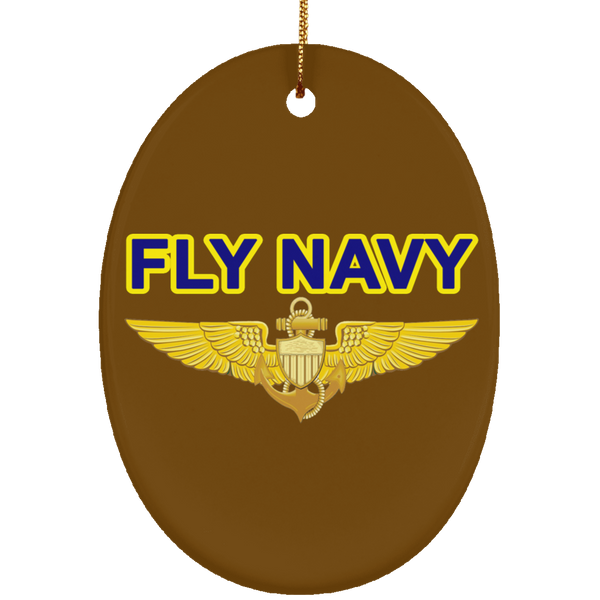 Fly Navy Aviator Ornament - Oval