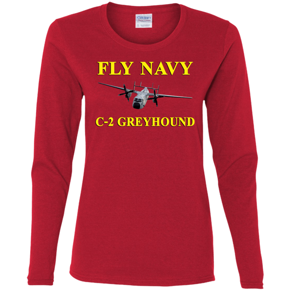 Fly Navy C-2 3 Ladies' Cotton LS T-Shirt