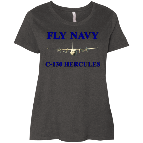 Fly Navy C-130 1 Ladies' Curvy T-Shirt