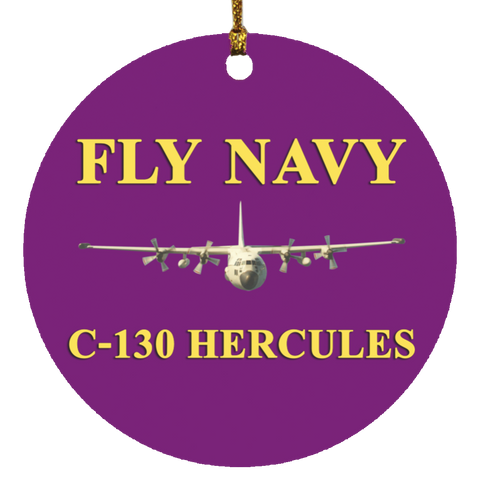 Fly Navy C-130 3 Ornament Ceramic - Circle