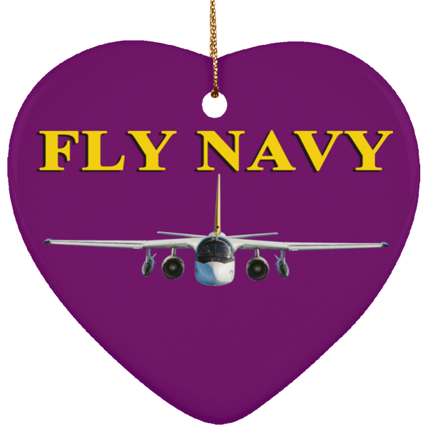 Fly Navy S-3 4 Ornament - Heart